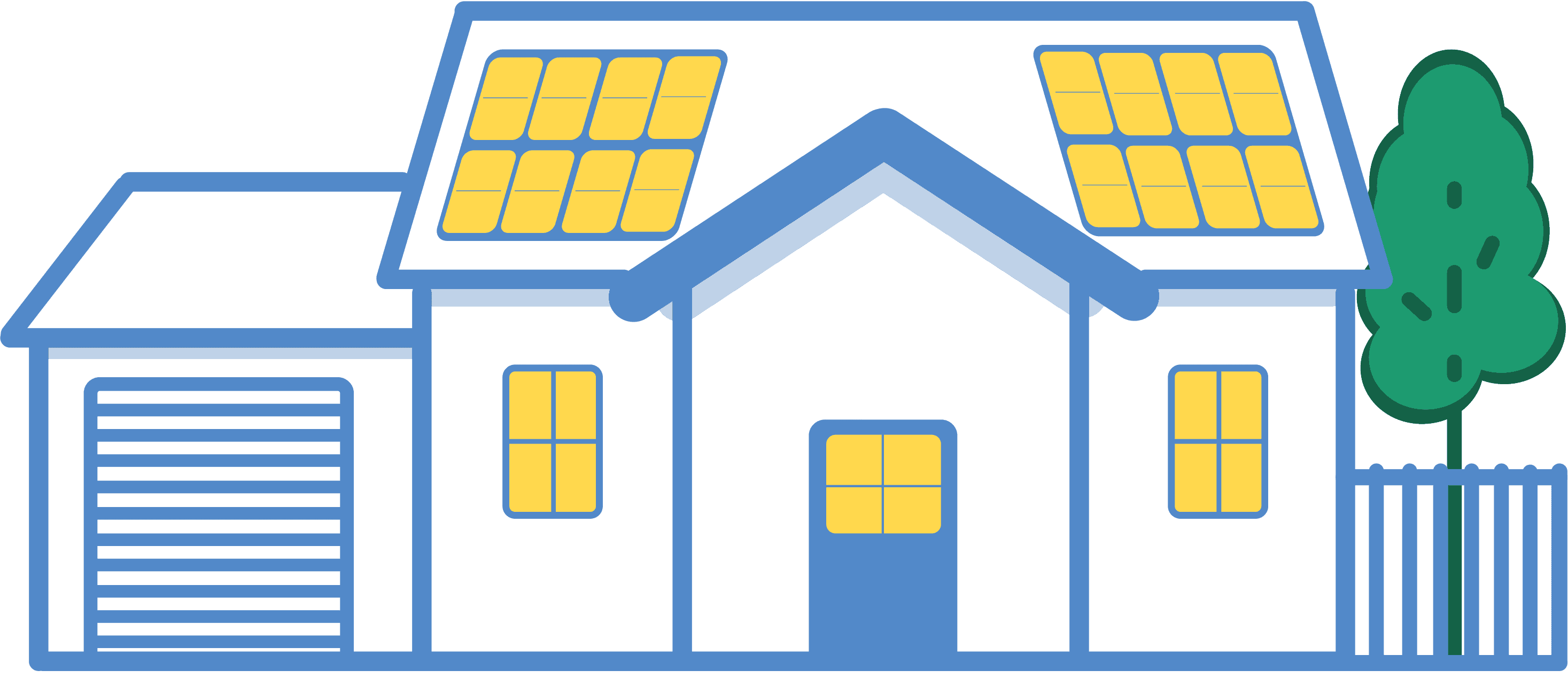 Cartoon Home with solar panels