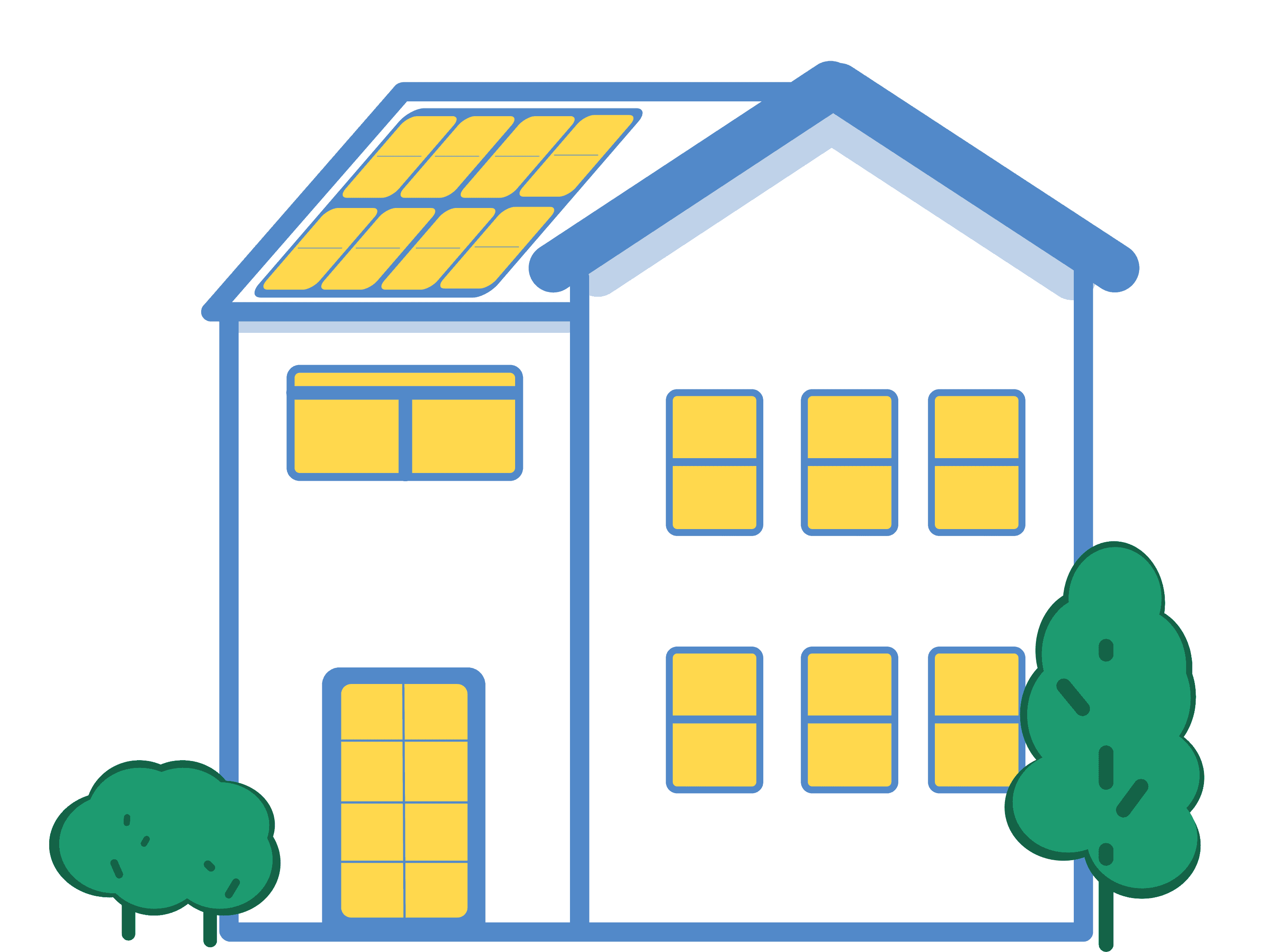 Second house with solar panels