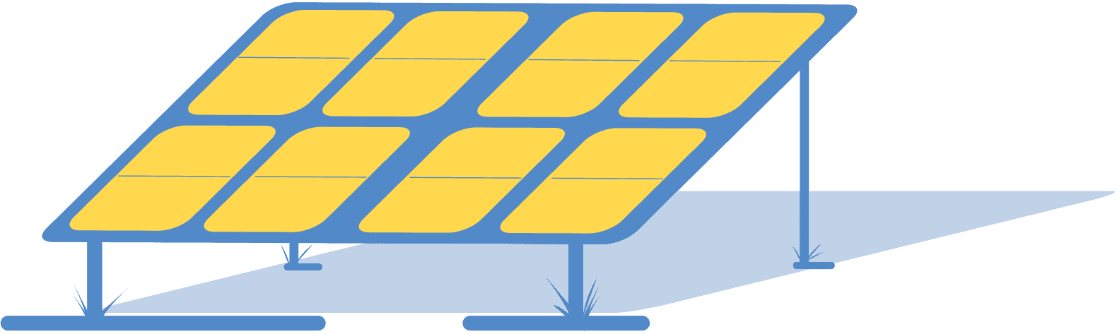 Drawing of a ground mounted solar panel